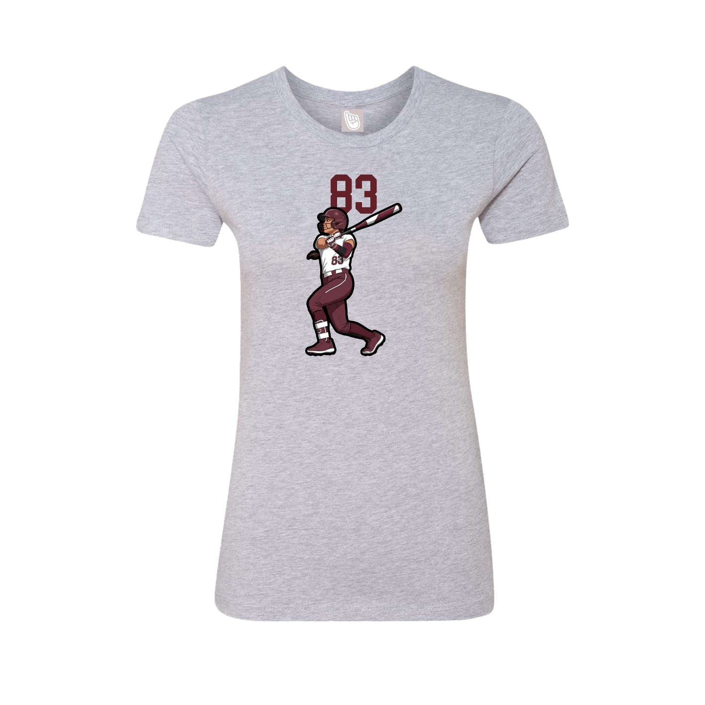 Womens Tee — Number Top in Grey