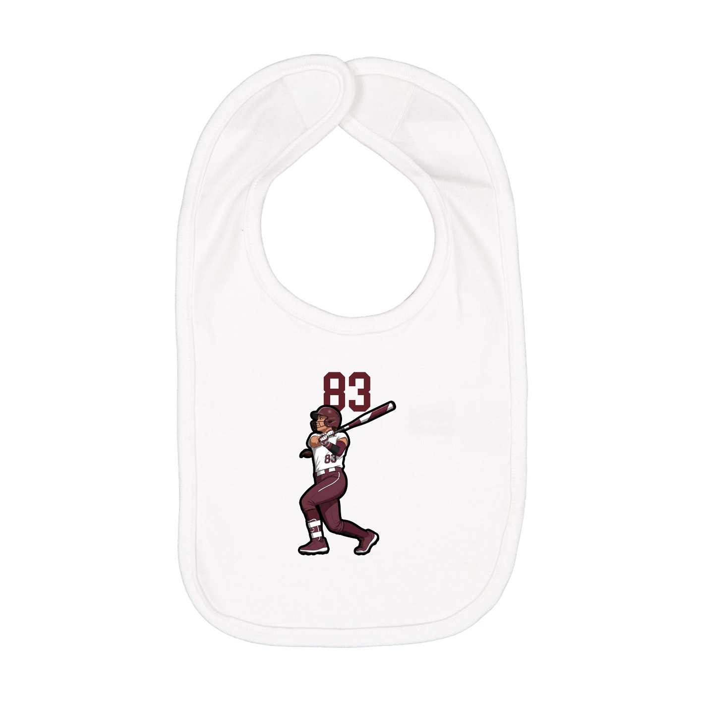 Infant Bib — Number Top in White