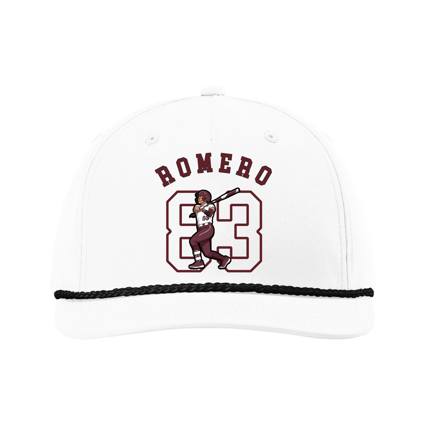 Five-Panel Classic Rope Cap — Shirsey Arch in White