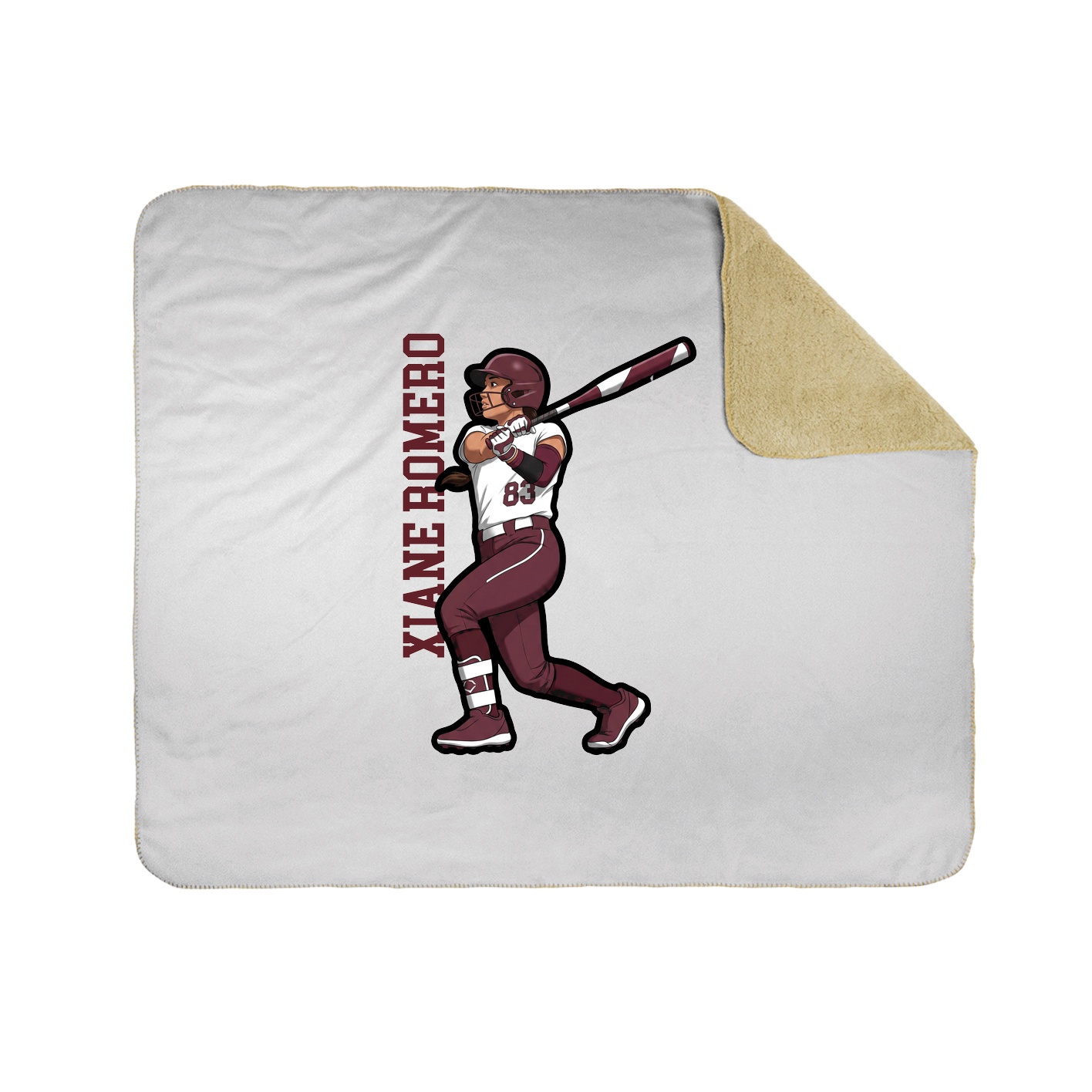 Throw Blanket — Name Vertical in White