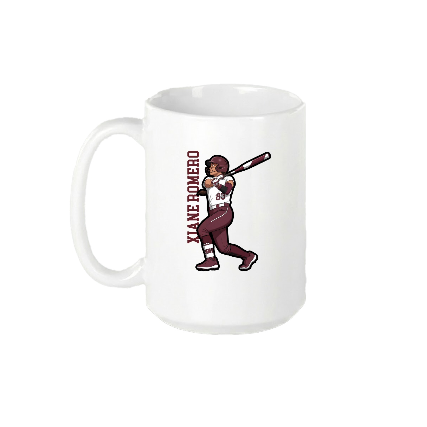 15oz Coffee Mug — Name Vertical in White