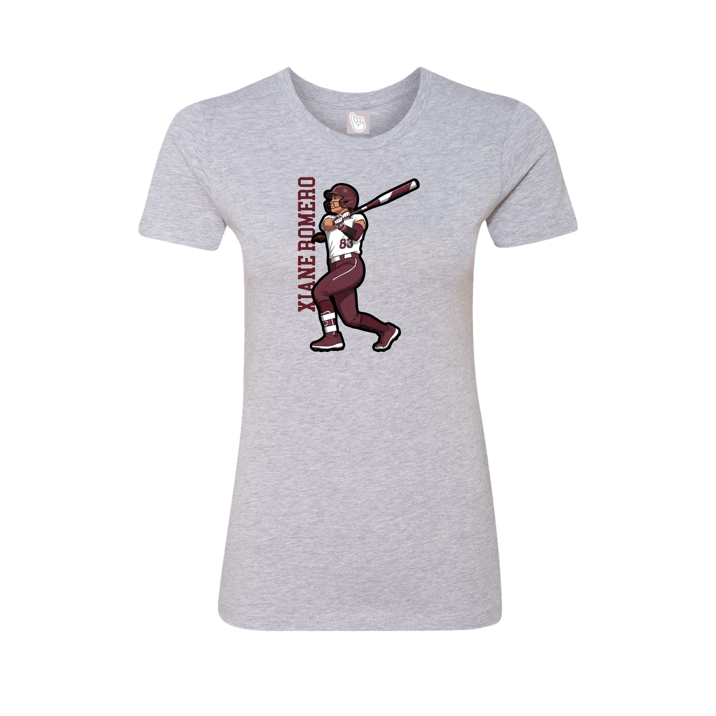 Womens Tee — Name Vertical in Grey