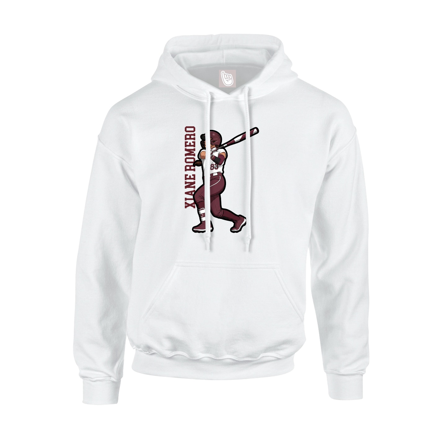 Youth Hoodie — Name Vertical in White