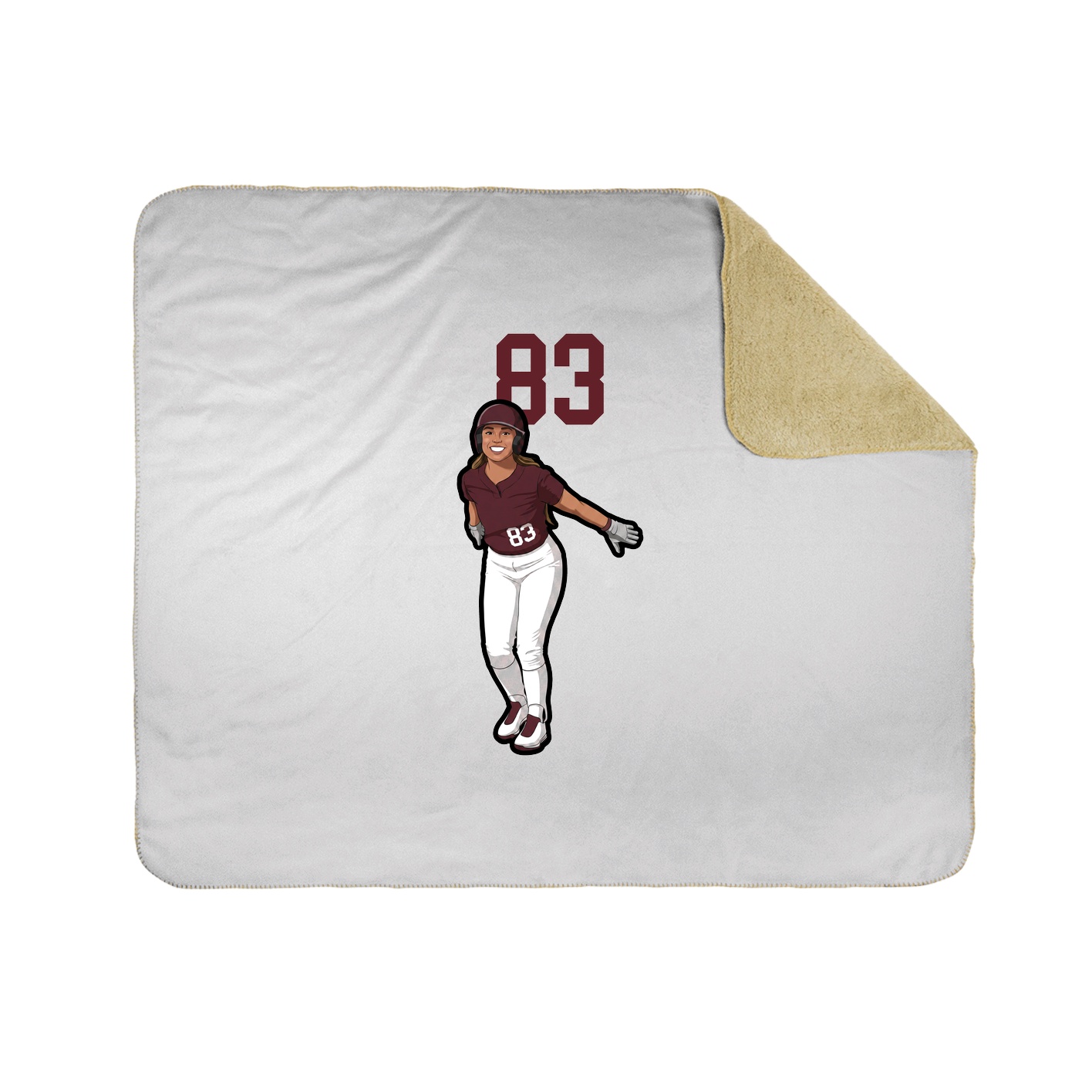 Throw Blanket — Number Top in White