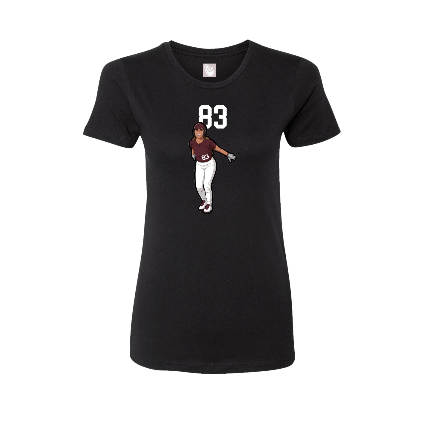 Womens Tee — Number Top in Black