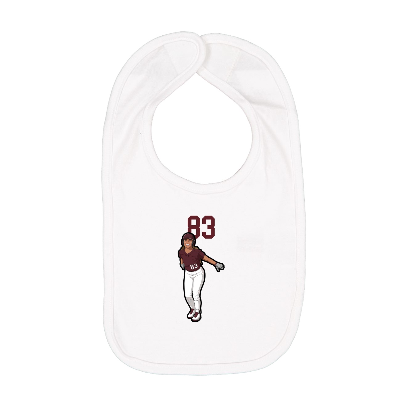 Infant Bib — Number Top in White