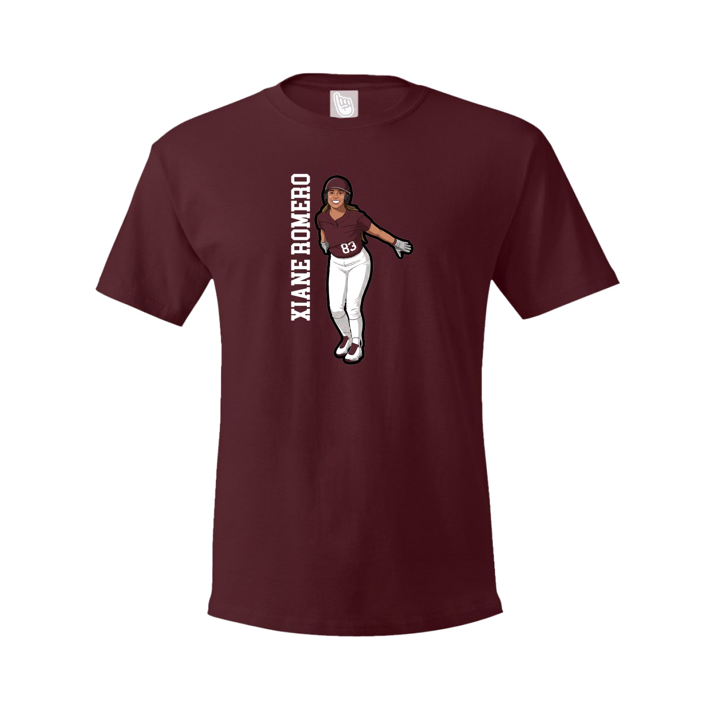 Youth Tee — Name Vertical in Maroon