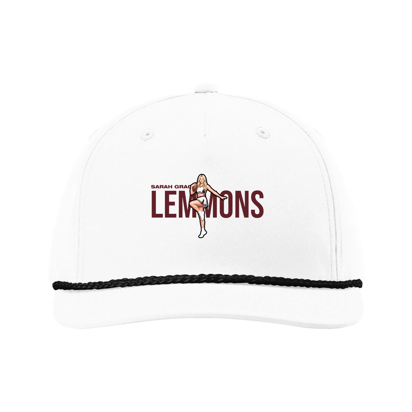 Five-Panel Classic Rope Cap — Player Name in White