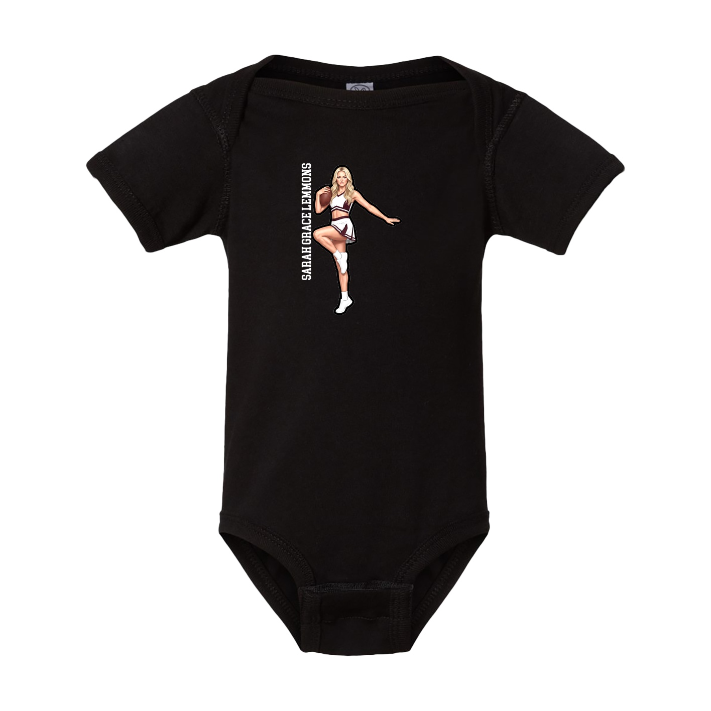 Baby Onesie — Name Vertical in Black
