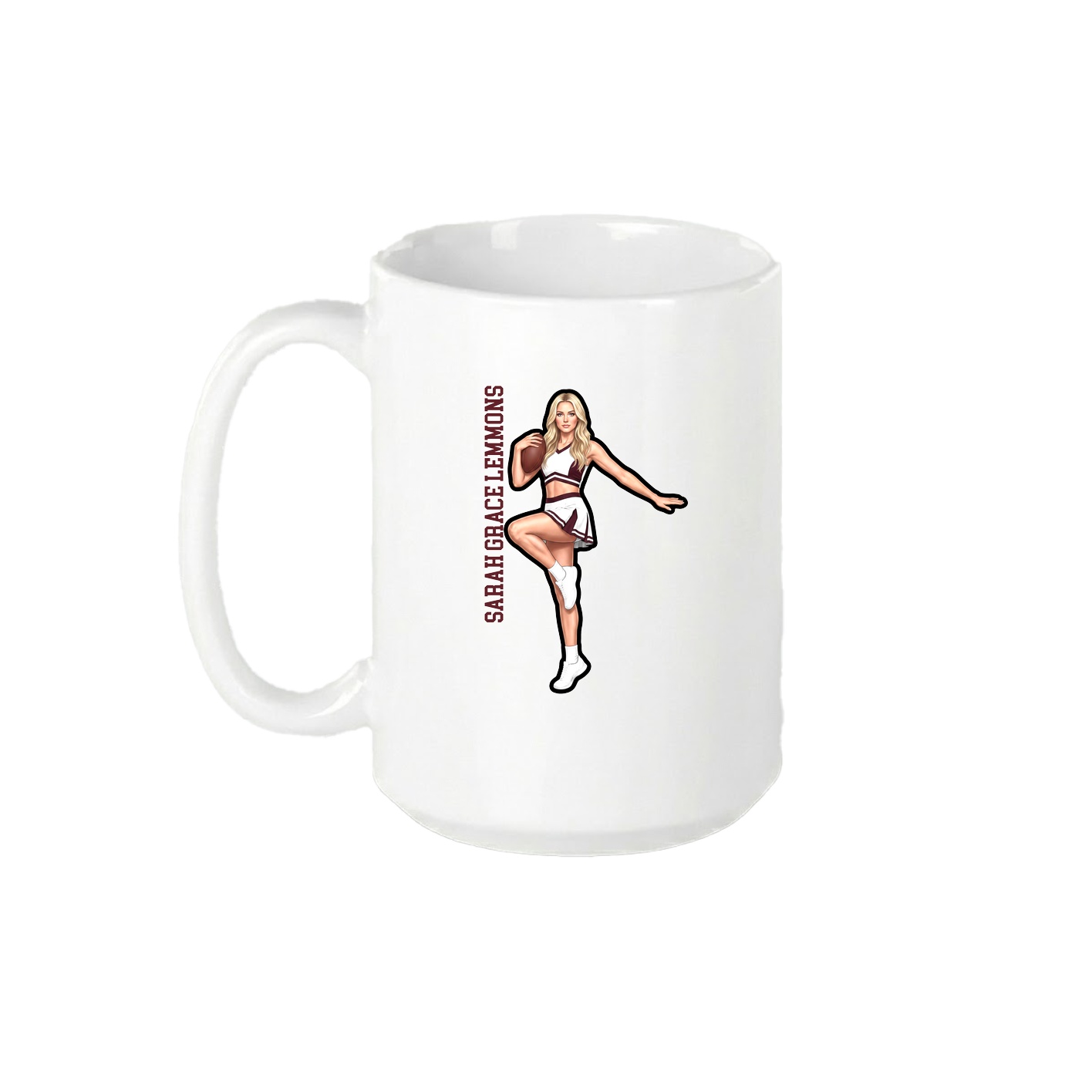 15oz Coffee Mug — Name Vertical in White