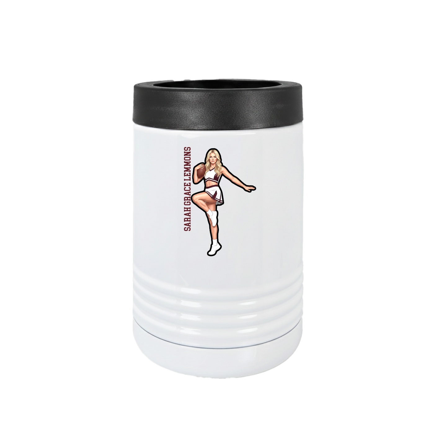 Beverage Holder — Name Vertical in White