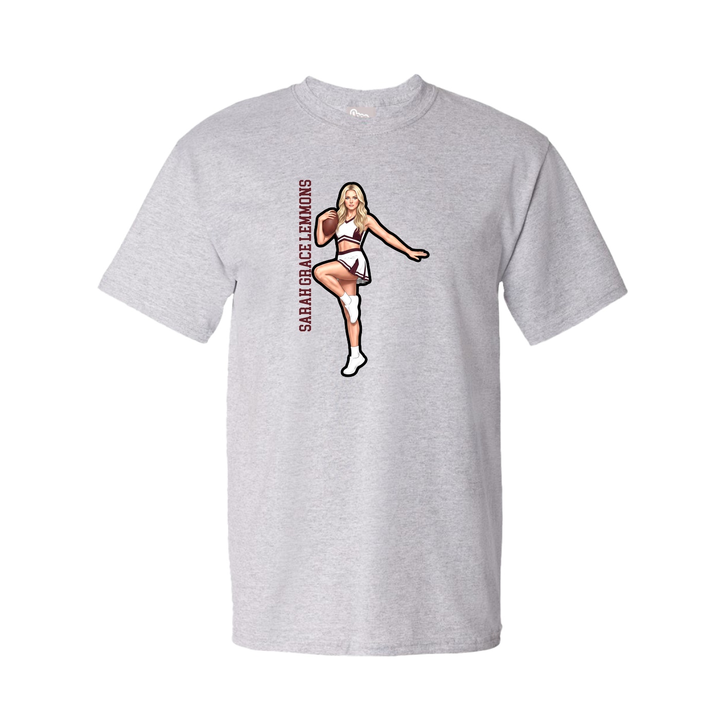 Youth Tee — Name Vertical in Grey