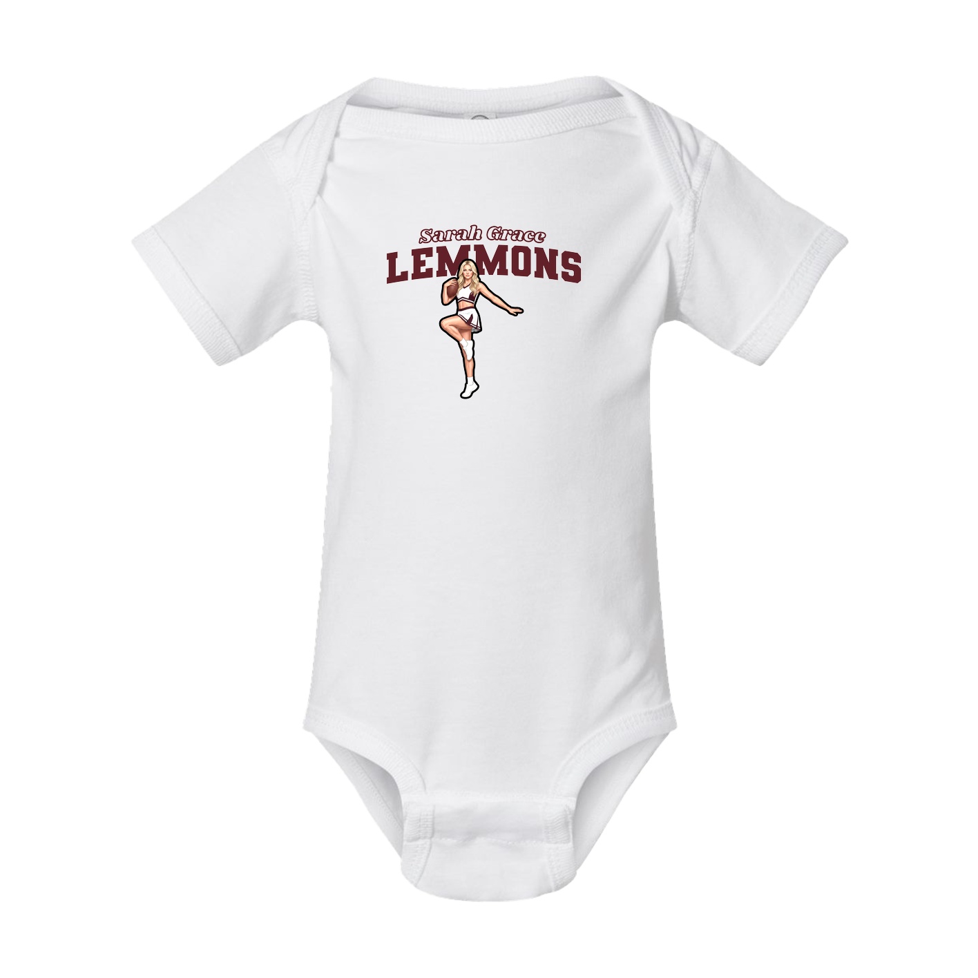 Baby Onesie — Name Arch in White