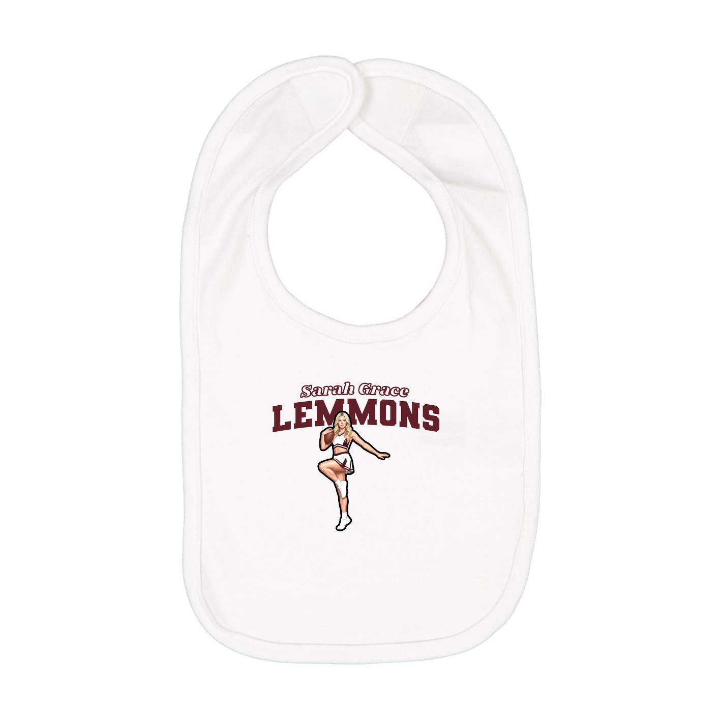 Infant Bib — Name Arch in White