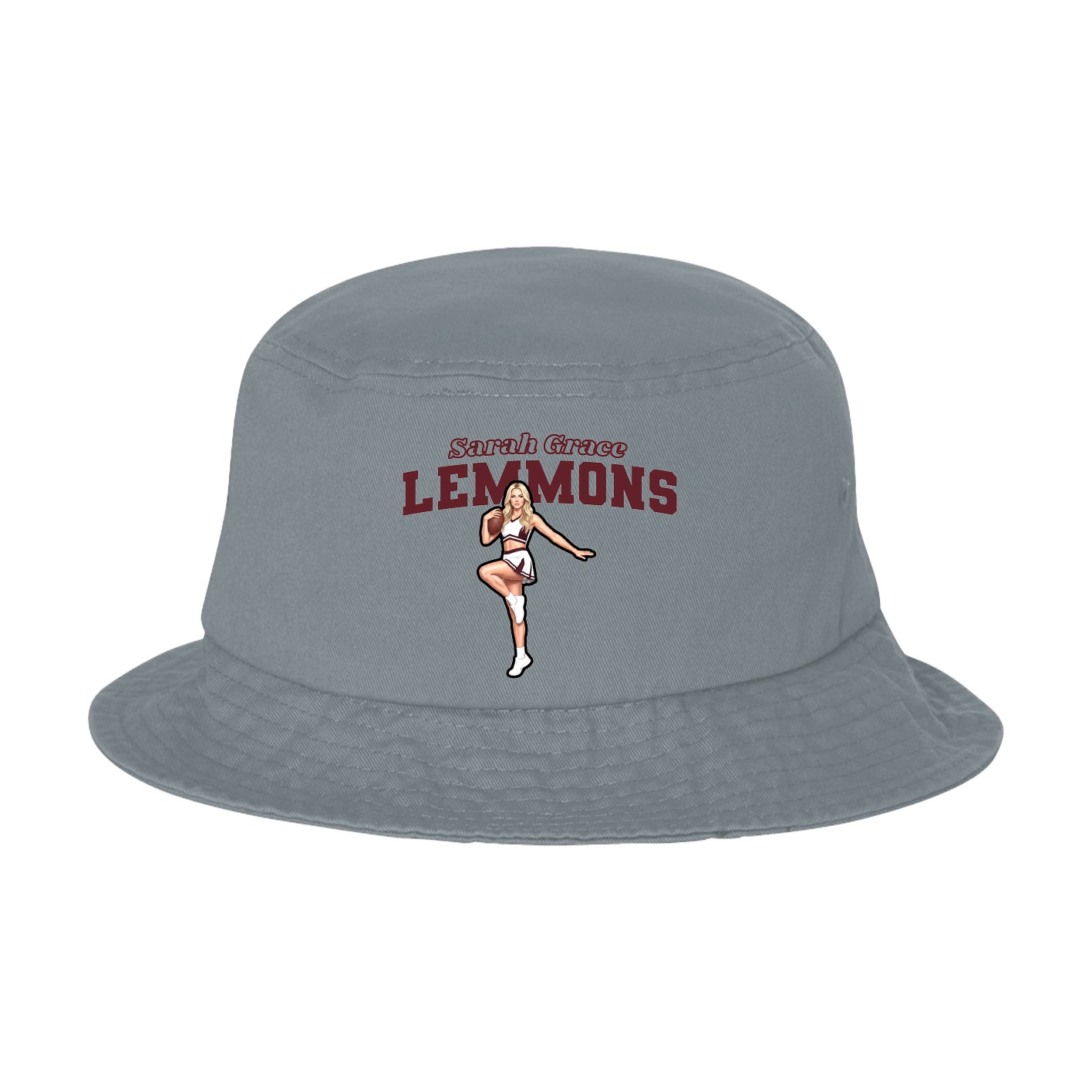 Bucket Cap — Name Arch in Grey