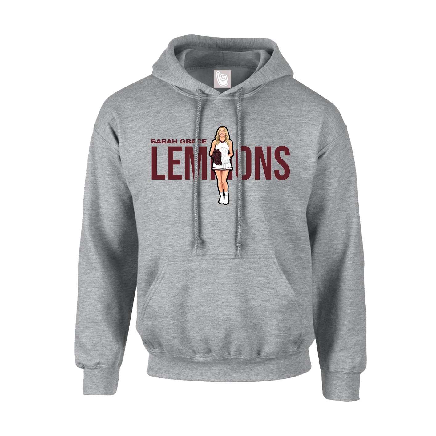 Youth Hoodie — Player Name in Grey