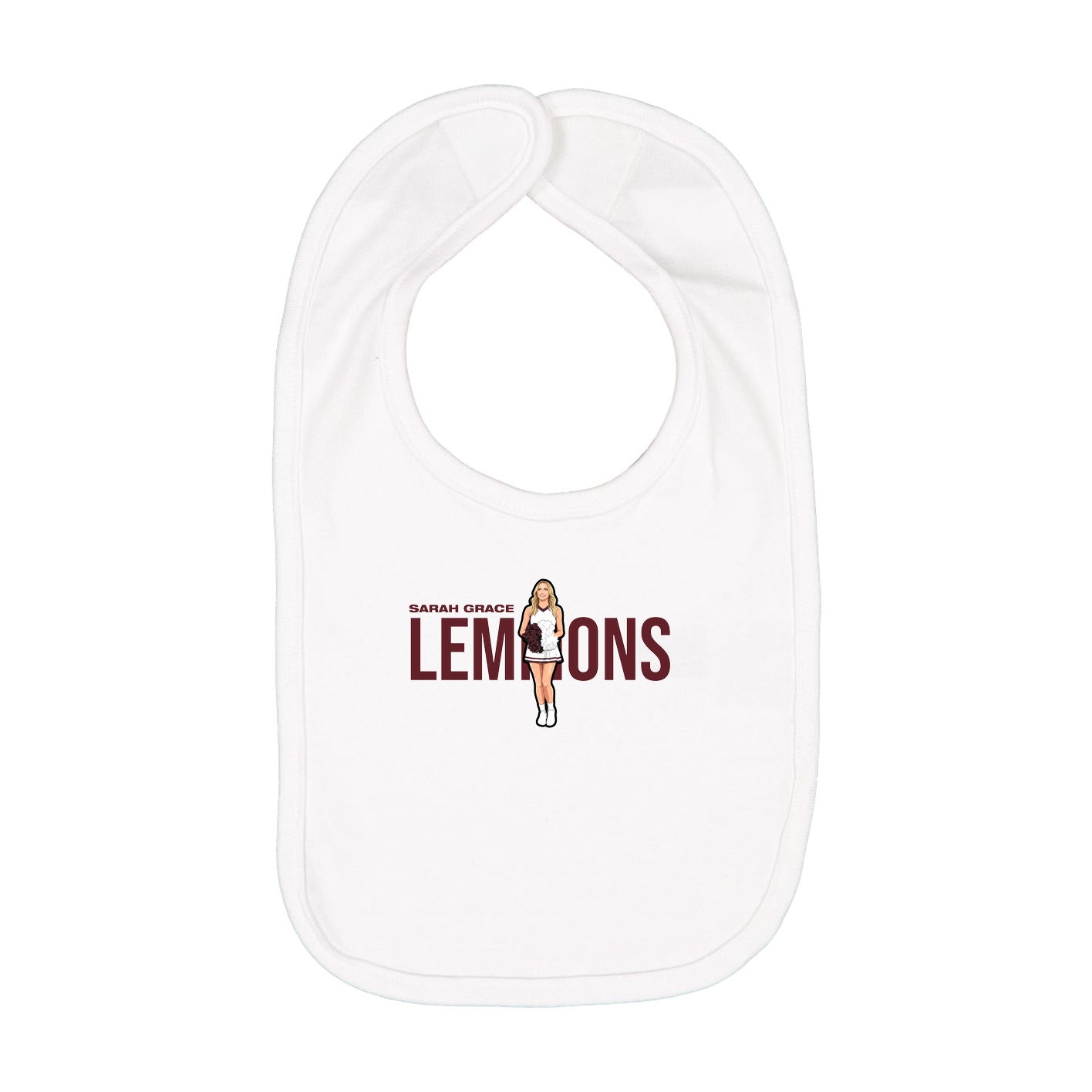 Infant Bib — Player Name in White
