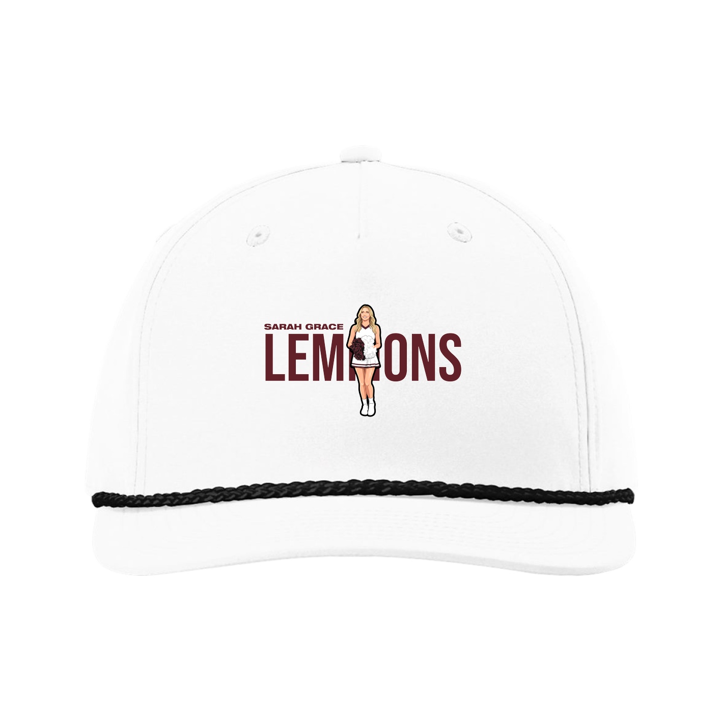 Five-Panel Classic Rope Cap — Player Name in White