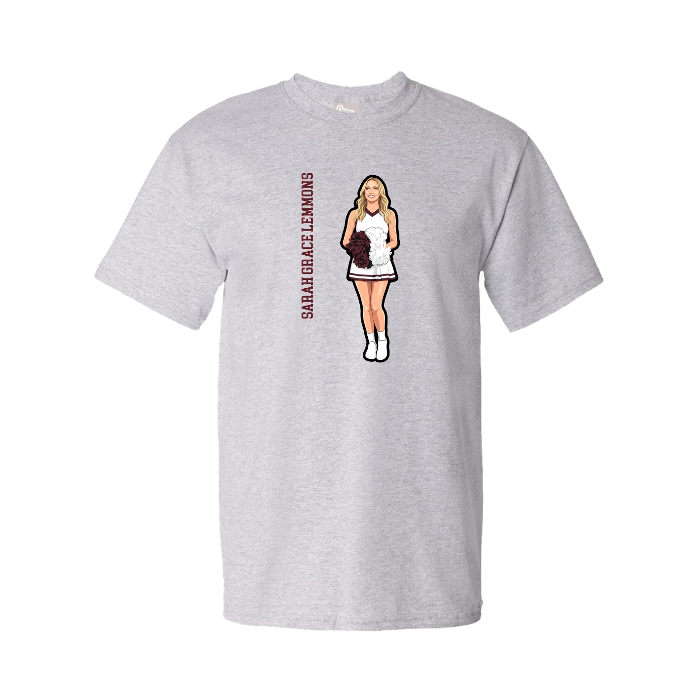 Tee — Name Vertical in Grey