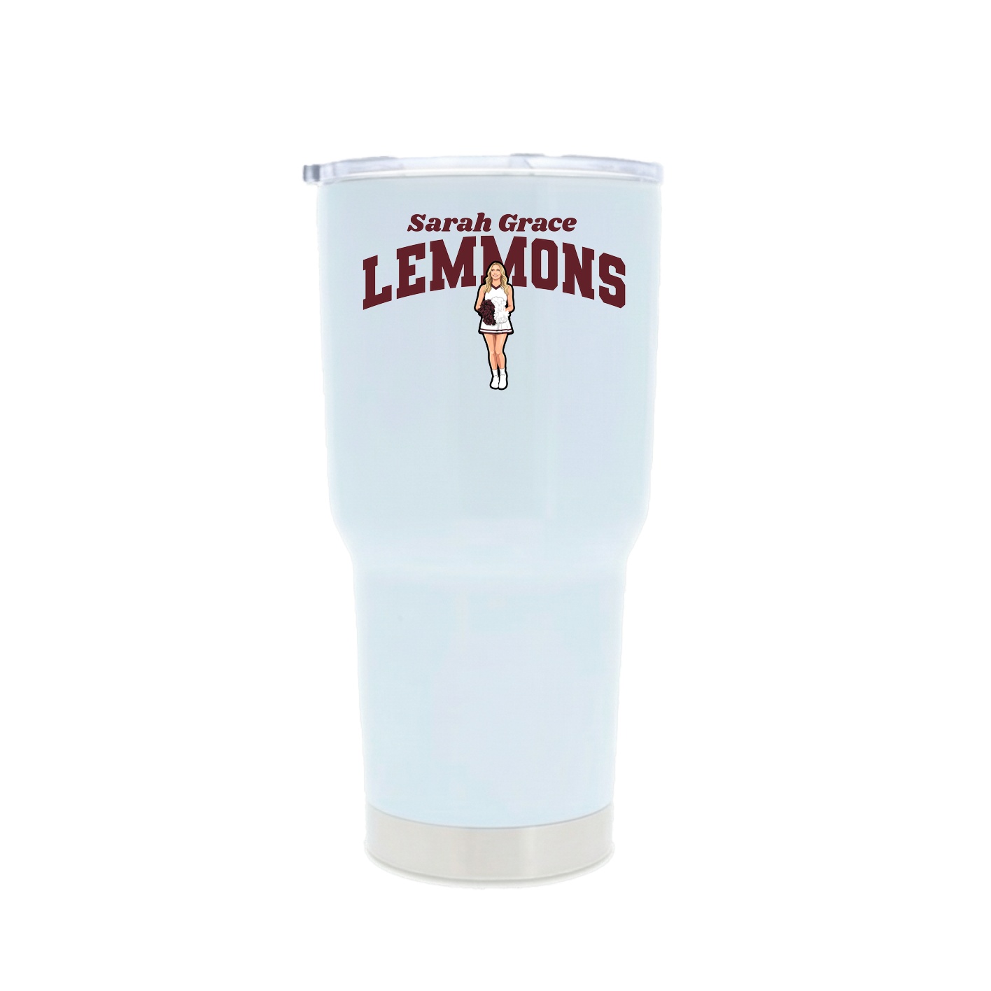 30oz Stainless Steel Tumbler — Signature Arch in White