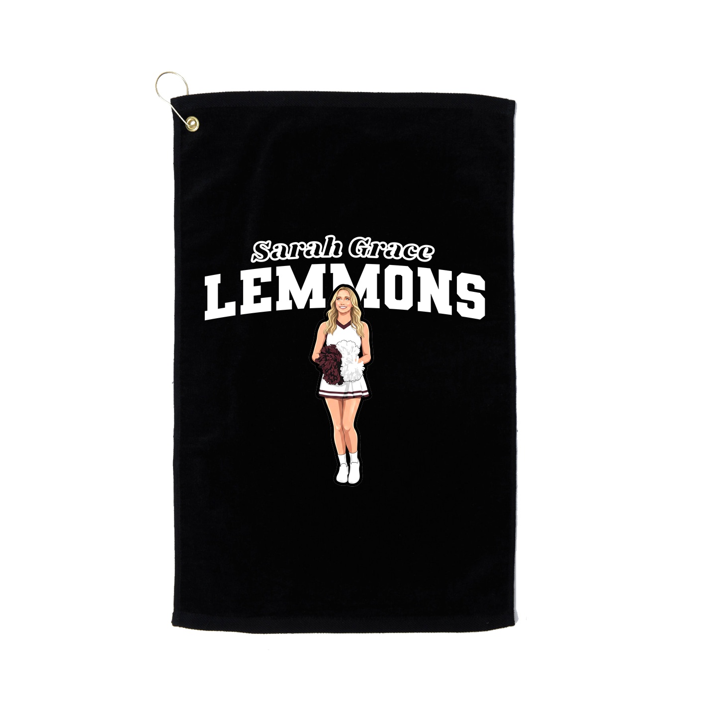 Golf Towel — Name Arch in Black