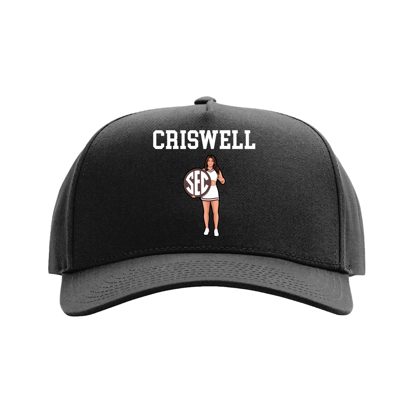 Full Fabric Five-Panel Champ Cap — Shirsey in Black