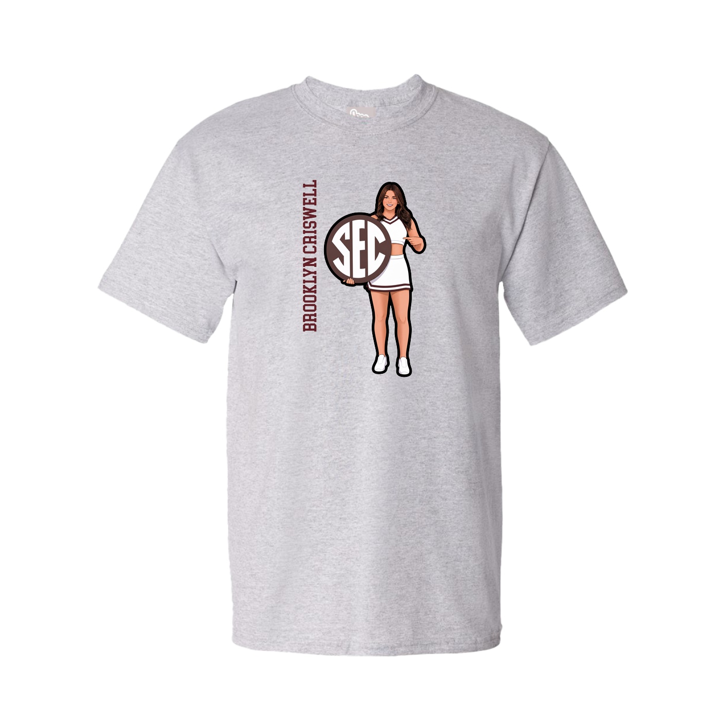 Tee — Name Vertical in Grey