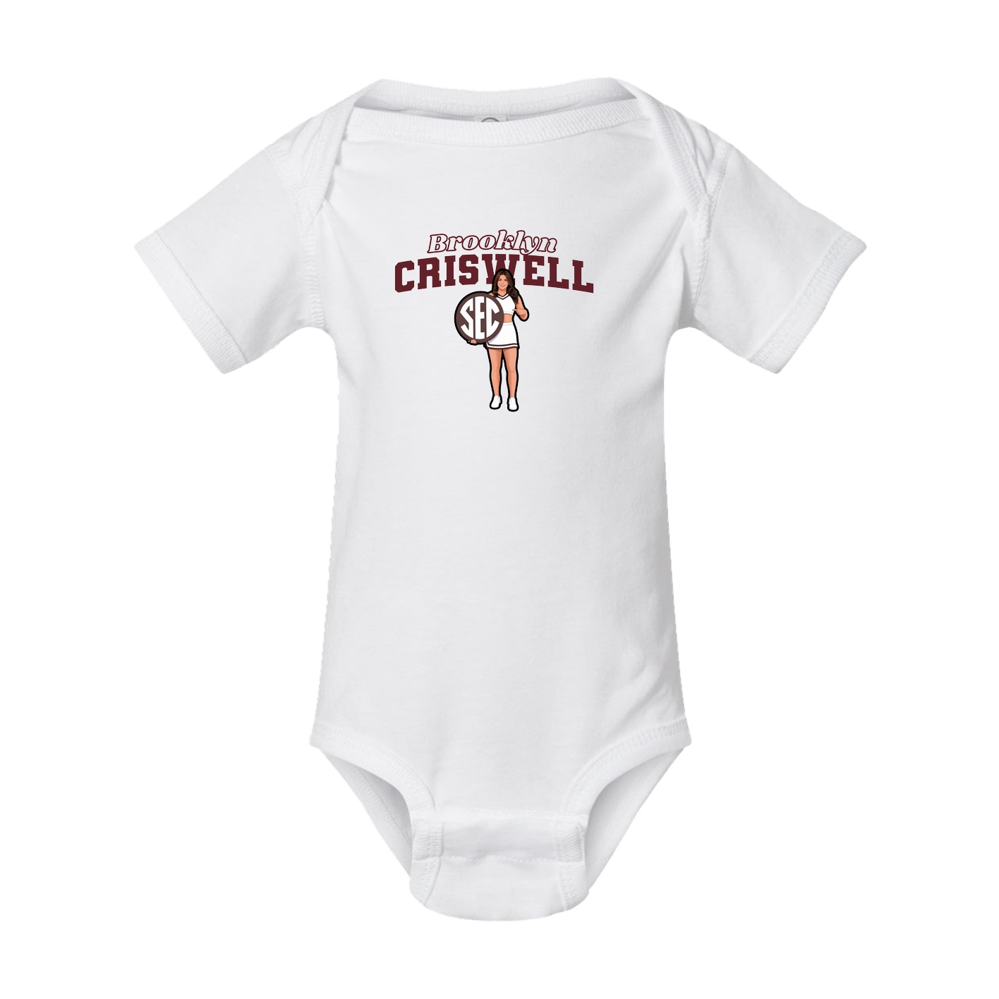 Baby Onesie — Name Arch in White