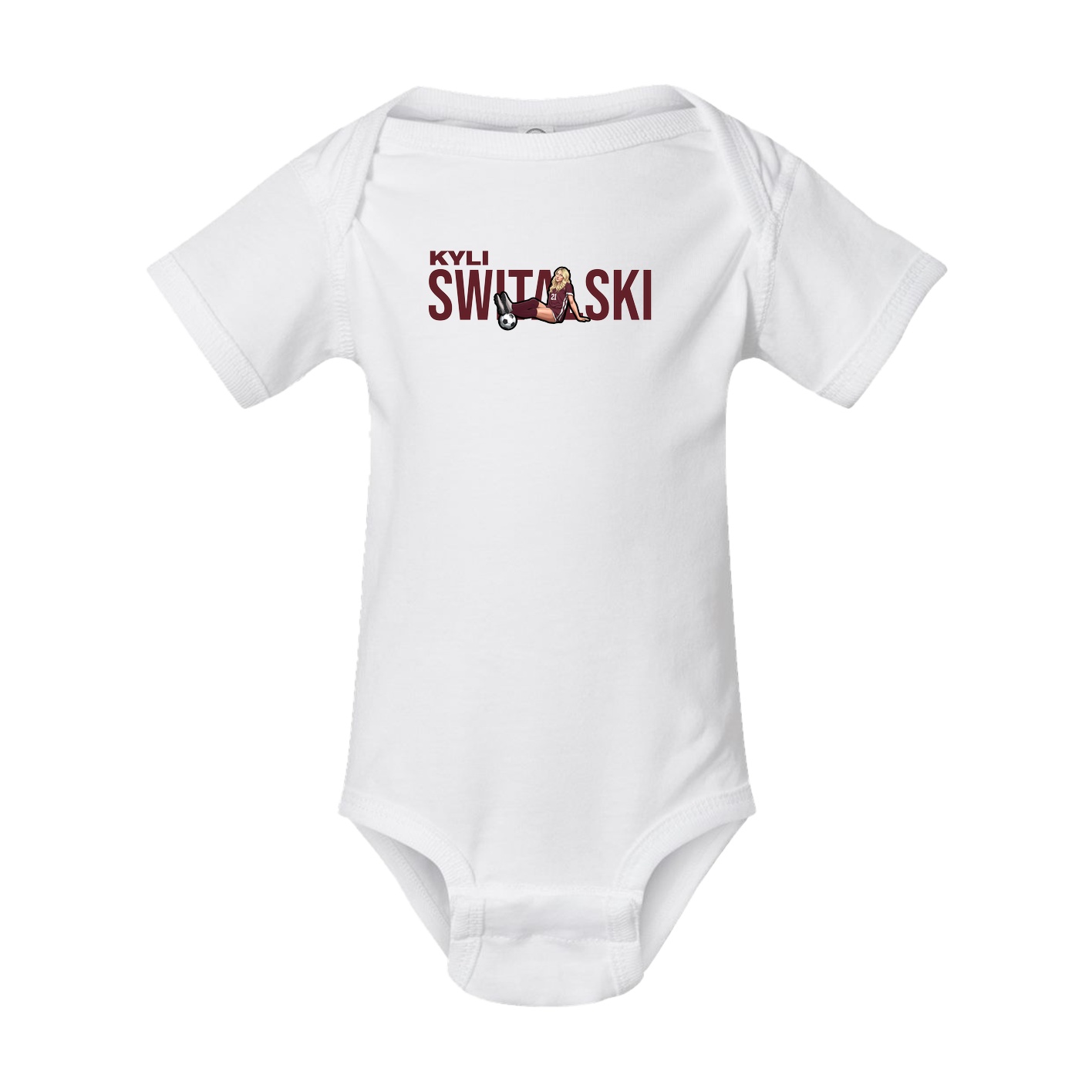 Baby Onesie — Player Name in White