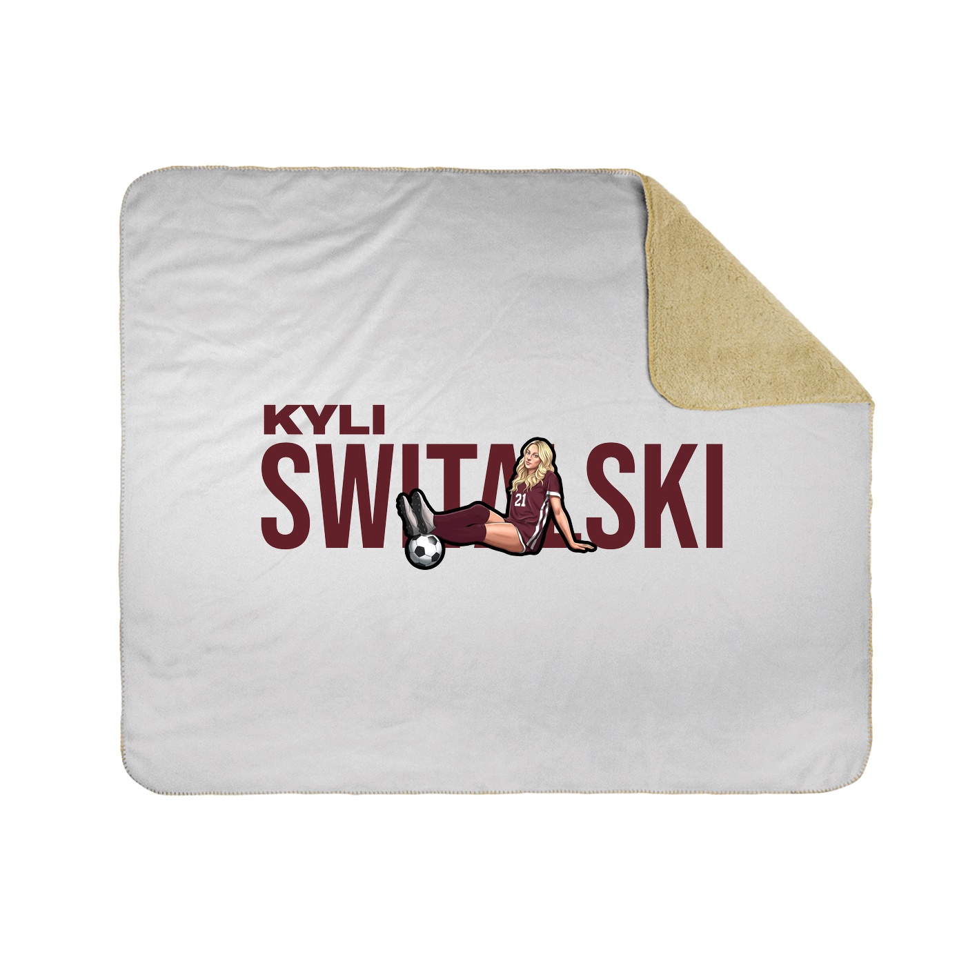 Throw Blanket — Player Name in White