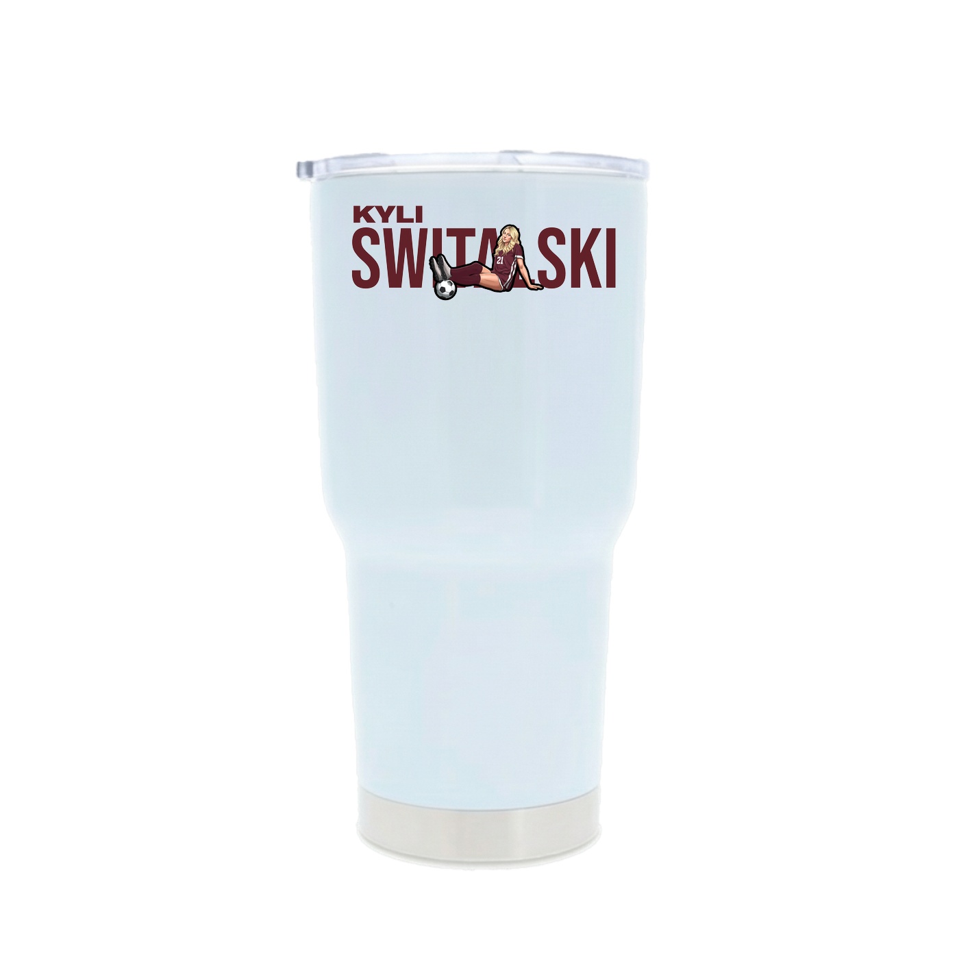 30oz Stainless Steel Tumbler — Player Name in White