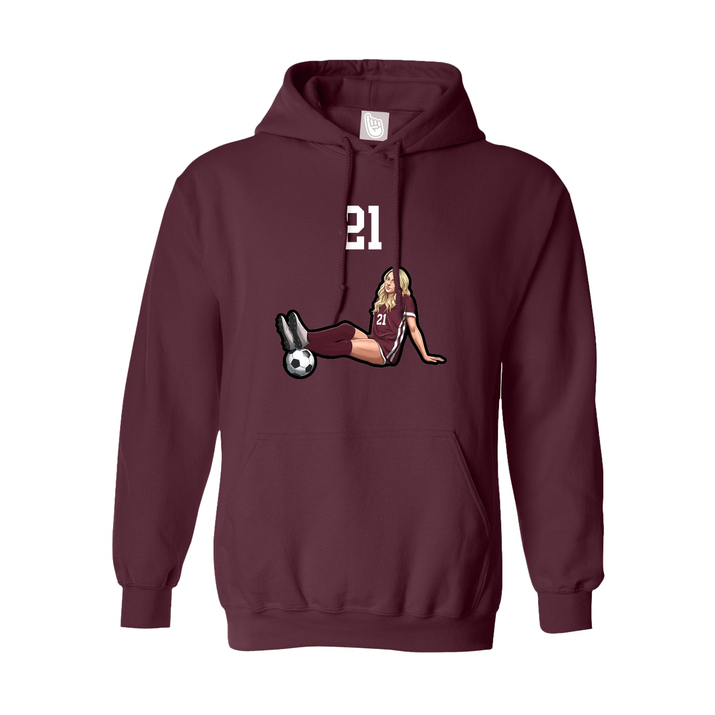 Youth Hoodie — Number Top in Maroon