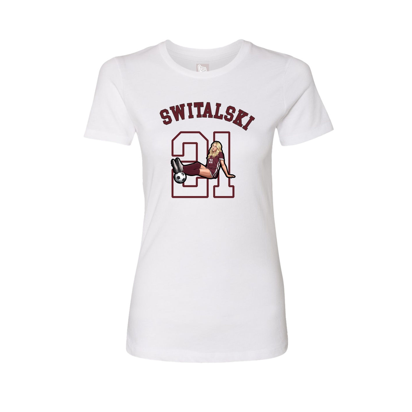 Fitted Women's Tee — Shirsey Arch in White