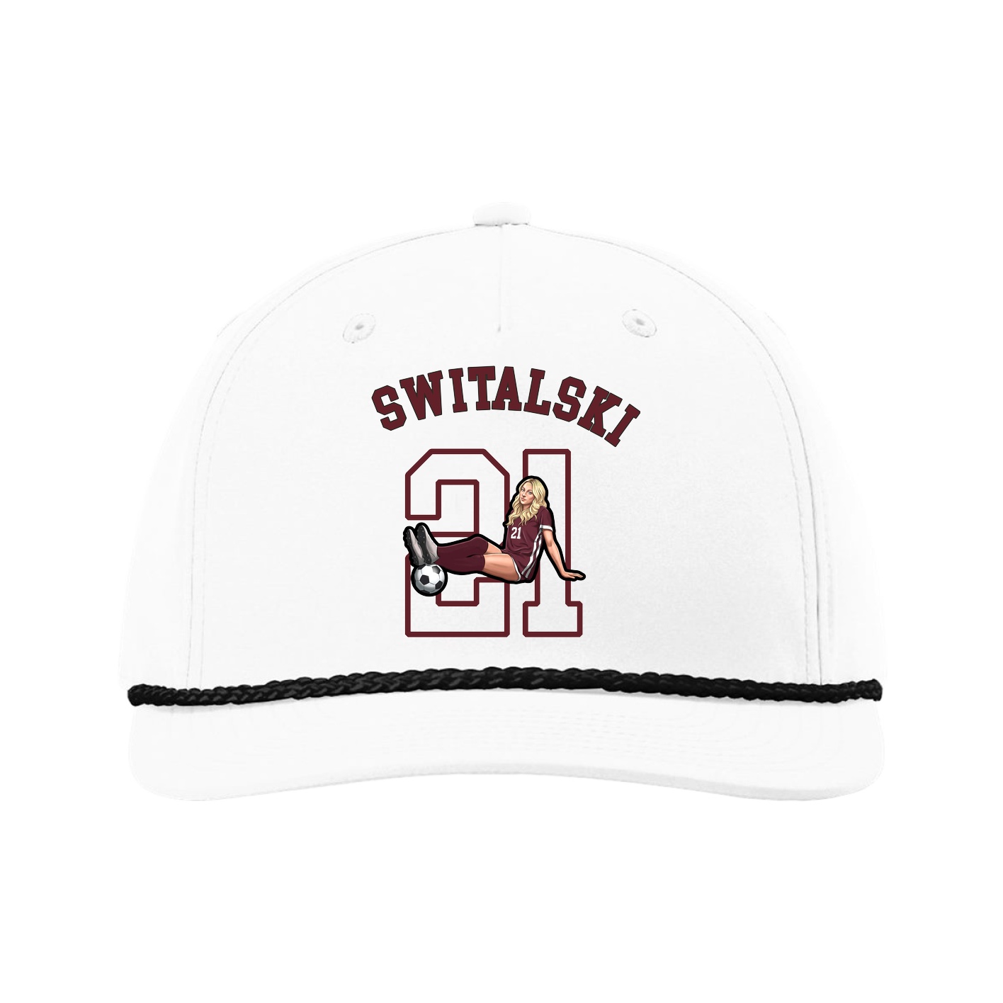 Five-Panel Classic Rope Cap — Shirsey Arch in White