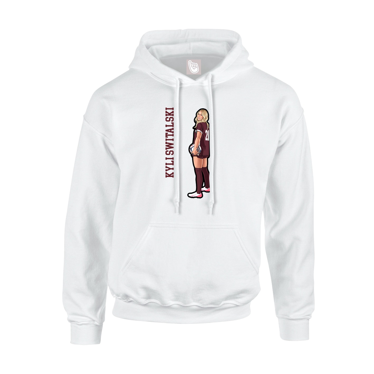 Youth Hoodie — Name Vertical in White