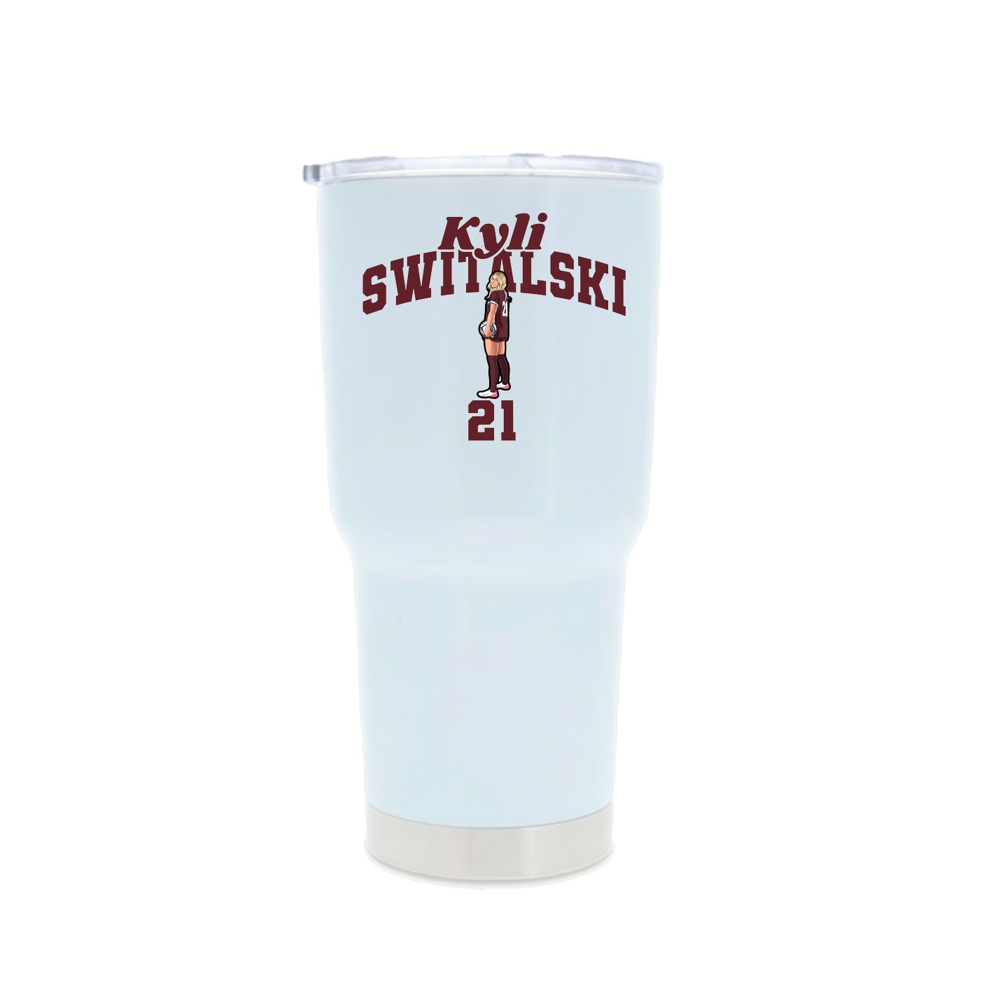 30oz Stainless Steel Tumbler — Signature Arch in White