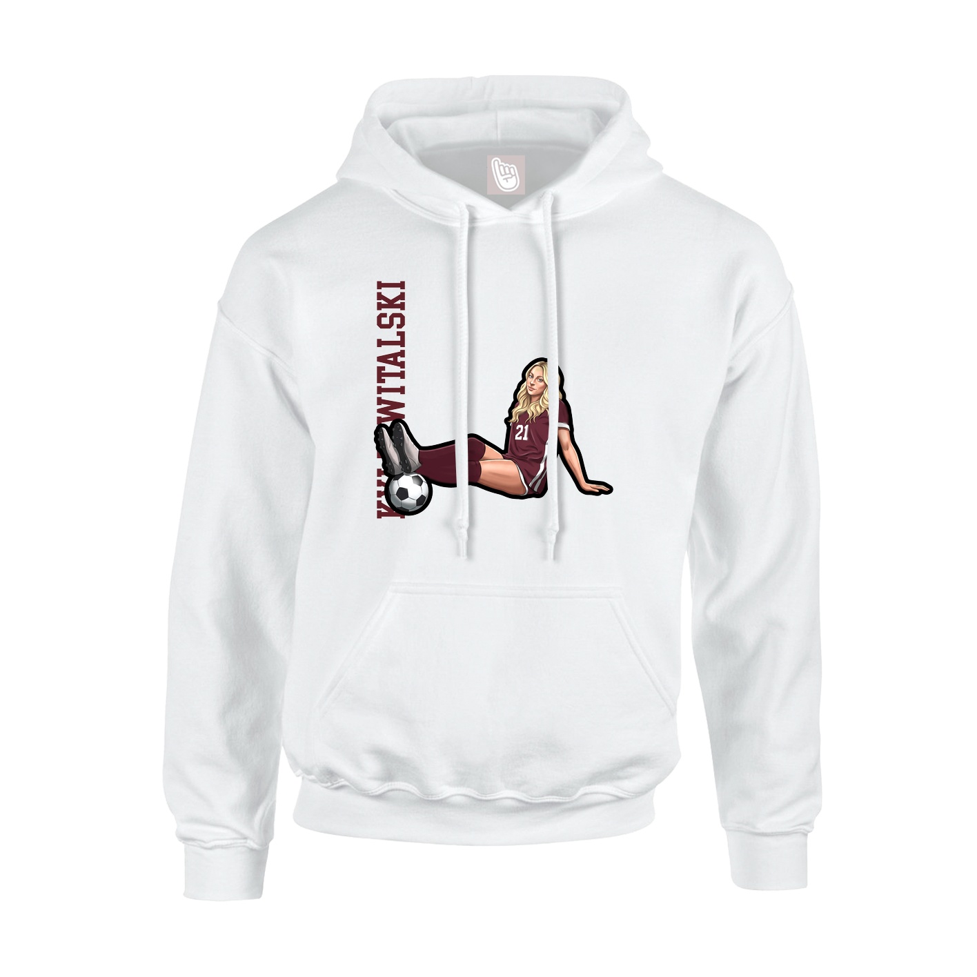Hoodie — Name Vertical in White