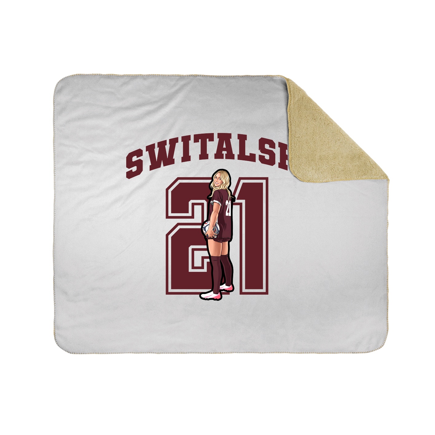 Throw Blanket — Number in White