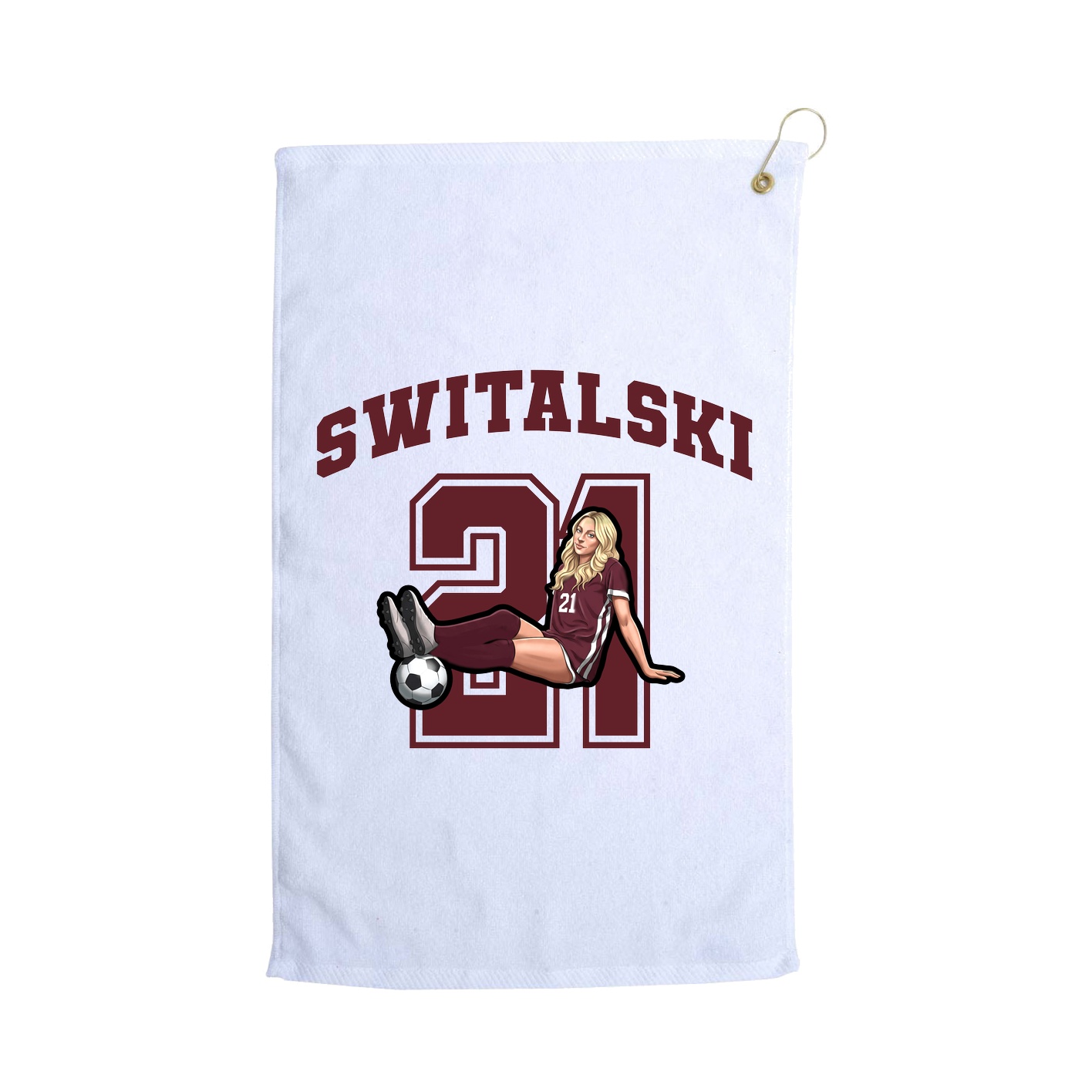 Golf Towel — Number in White