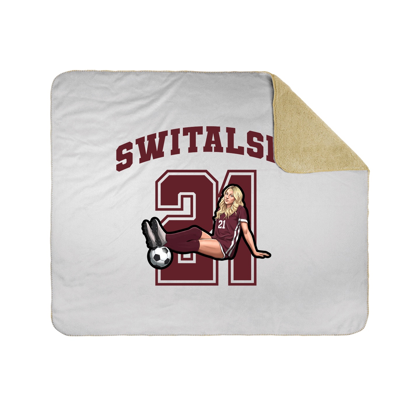Throw Blanket — Number in White