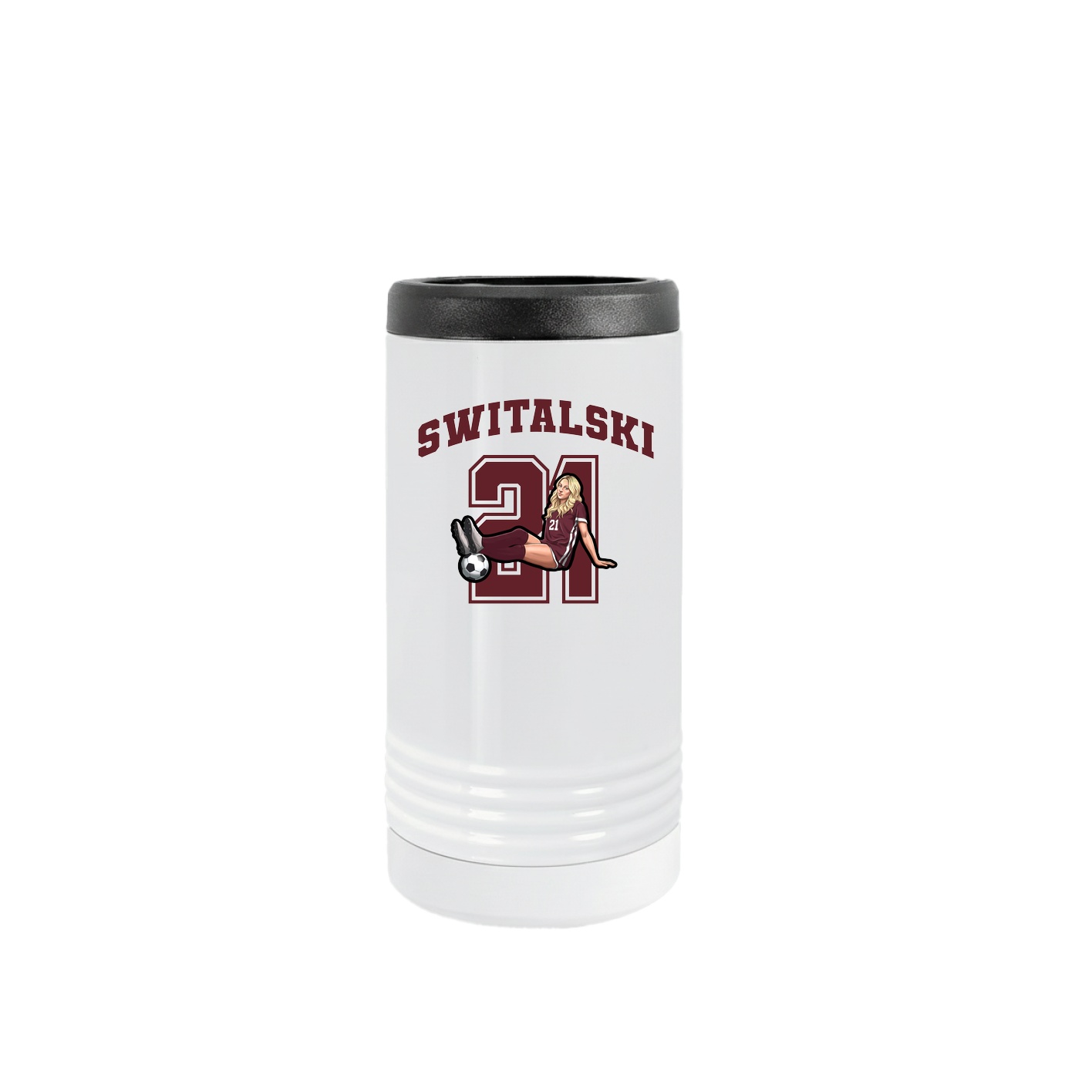 Slim Beverage Holder — Number in White
