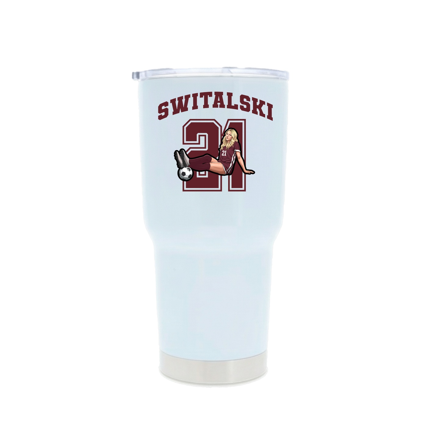 30oz Stainless Steel Tumbler — Number in White