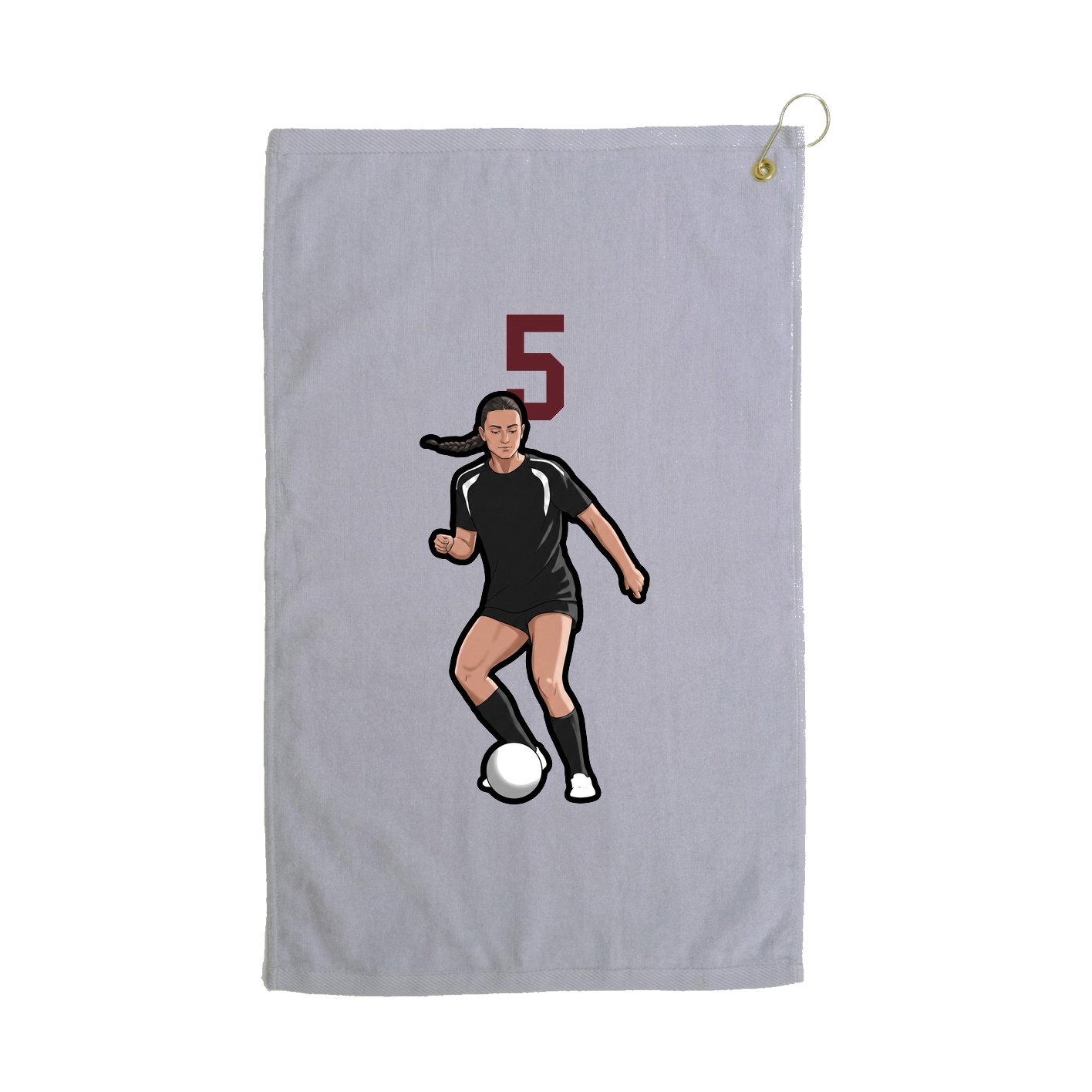 Golf Towel — Number Top in Grey