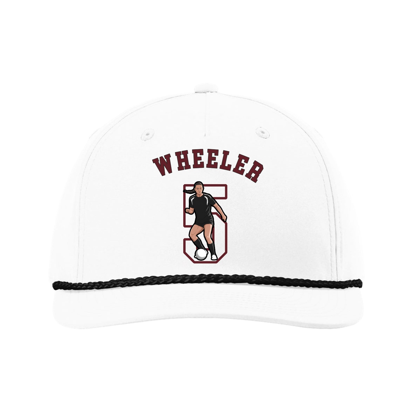 Five-Panel Classic Rope Cap — Shirsey Arch in White