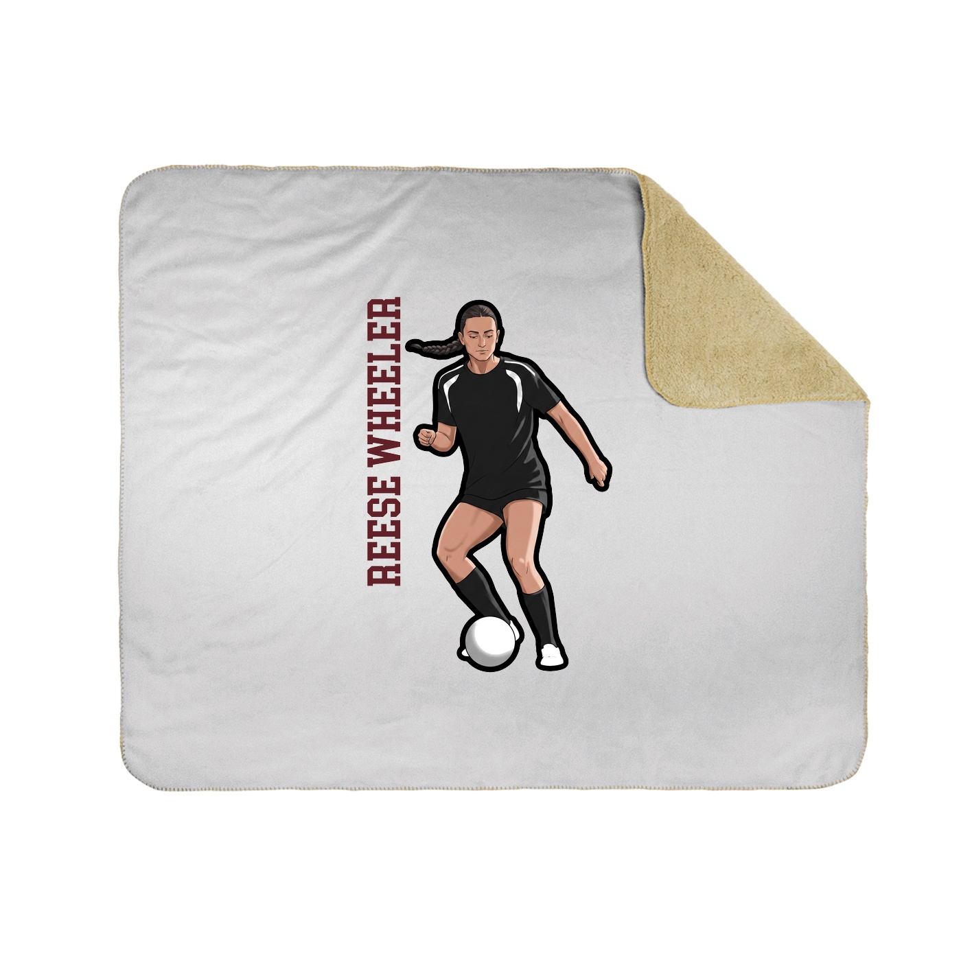 Throw Blanket — Name Vertical in White