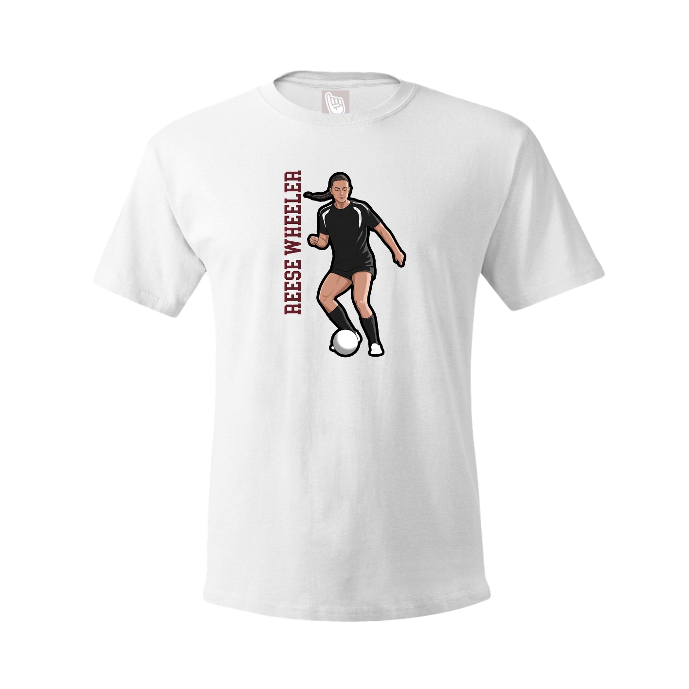 Tee — Name Vertical in White