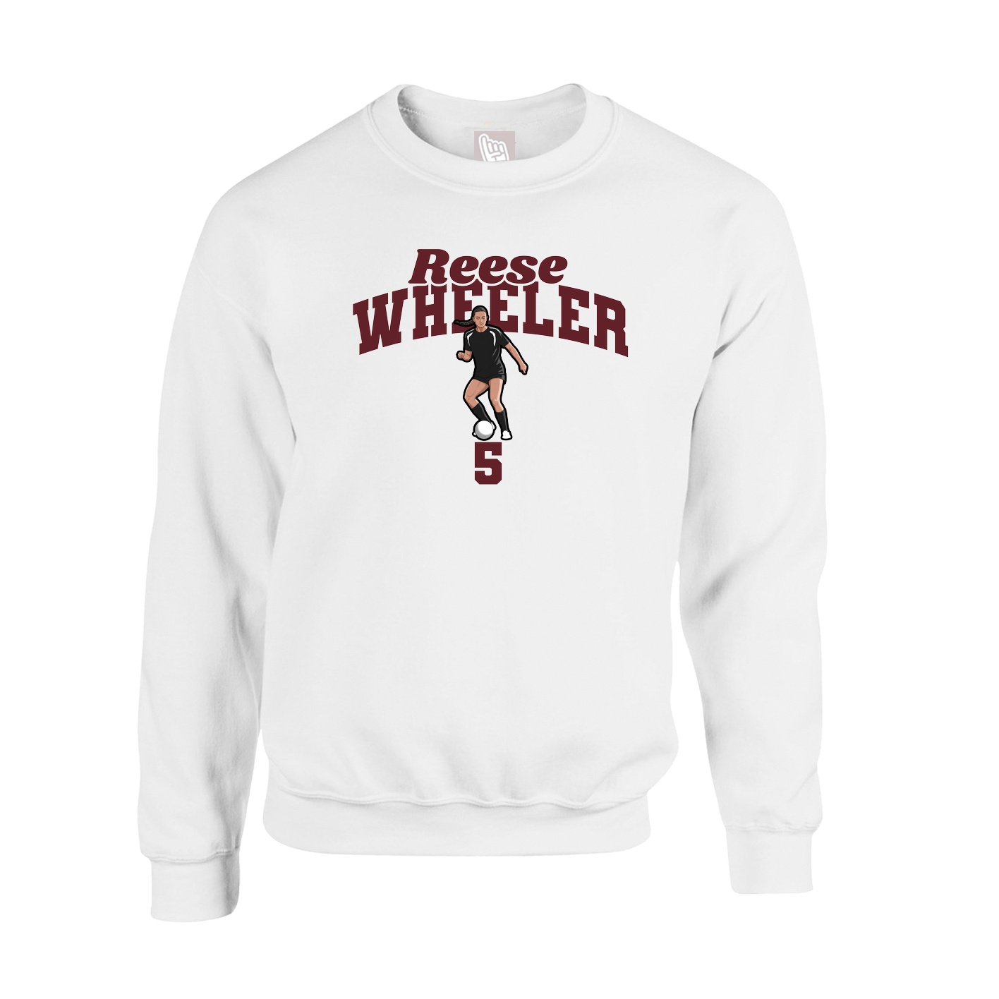 Fleece Crew — Signature Arch in White