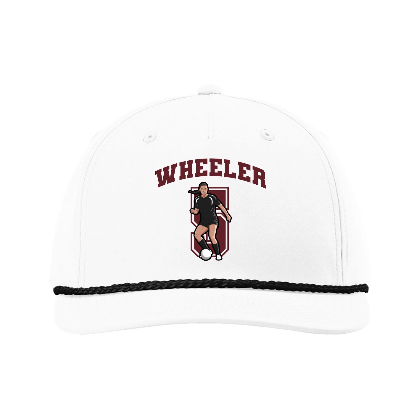 Five-Panel Classic Rope Cap — Number in White
