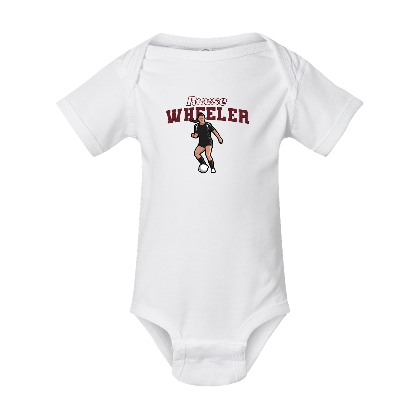 Baby Onesie — Name Arch in White
