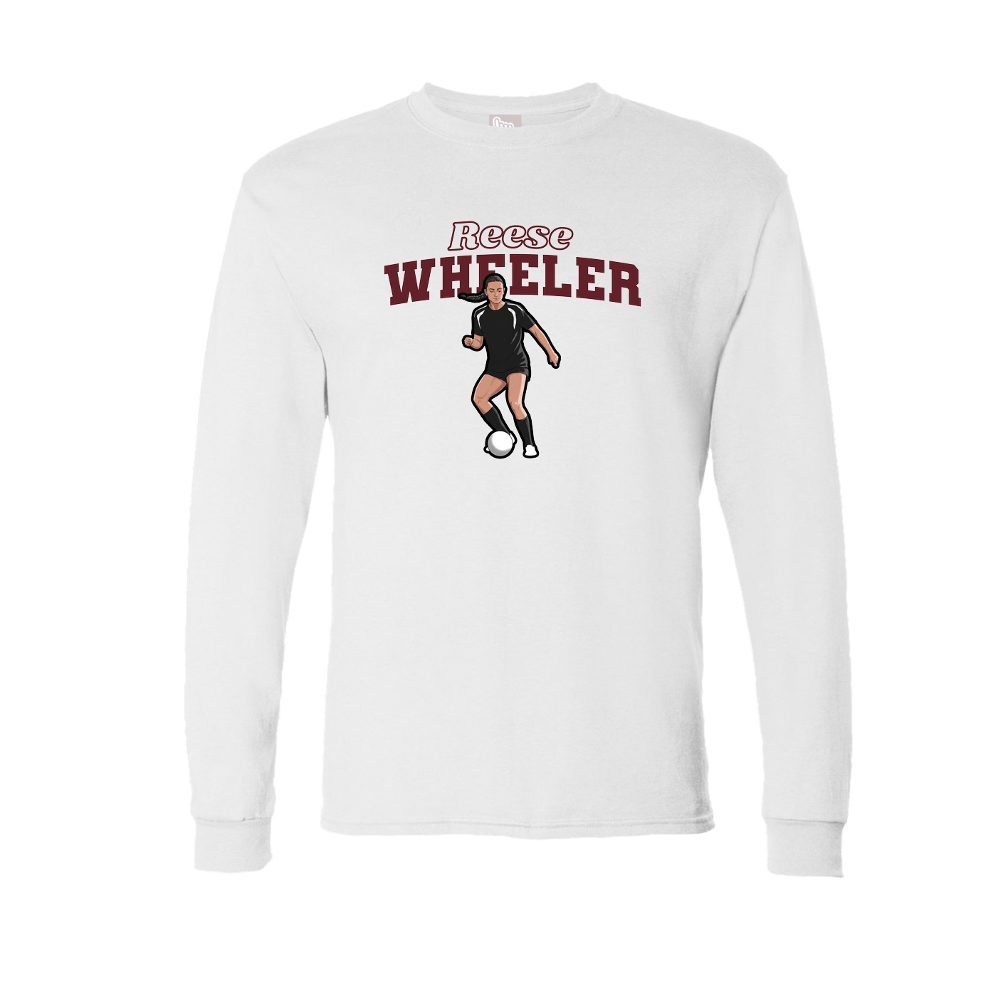 Long Sleeve Tee — Name Arch in White